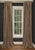 Elegant pair of custom-made drapery panels featuring a sophisticated vertical stripe in black, warm gold, tan, and soft...