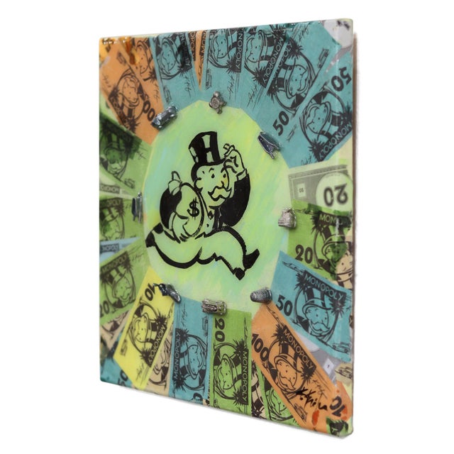 Contemporary Go to Jail - Original Monopoly Pop Art Acrylic and Resin Painting on Canvas For Sale - Image 3 of 9
