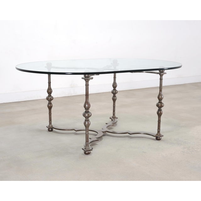 1900 - 1909 Formations Iron and Glass Baroque-Style Dining Center Table For Sale - Image 5 of 18