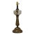 Mid 20th Century Brass and Glass Converted Kerosene Lamp With Silk Cord – Solid Heavy Base For Sale
