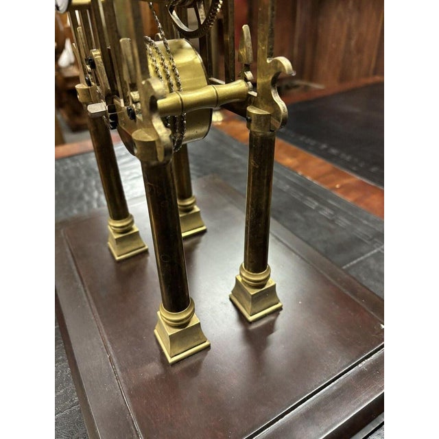 Large Chain Fusee Cathedral Skeleton Clock with Case and Key For Sale - Image 6 of 10