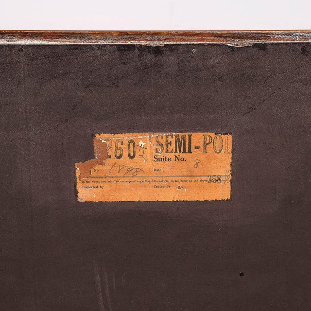 Art Deco Book-Matched Walnut & Black Lacquer Detailed Chest W/ Bakelite Pulls For Sale - Image 18 of 18