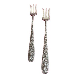 Mid 19th Century Kirk and Son Silver Oyster Forks - a Pair For Sale