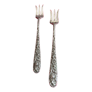 Mid 19th Century Kirk and Son Silver Oyster Forks - a Pair