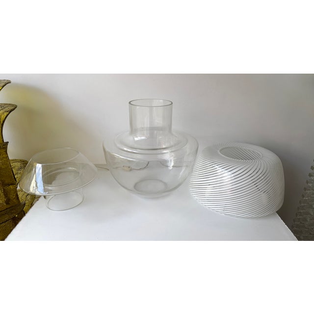 Transparent 1970s Lt 353 Egg Lamp Vase Murano Glass by Mazzega For Sale - Image 8 of 12