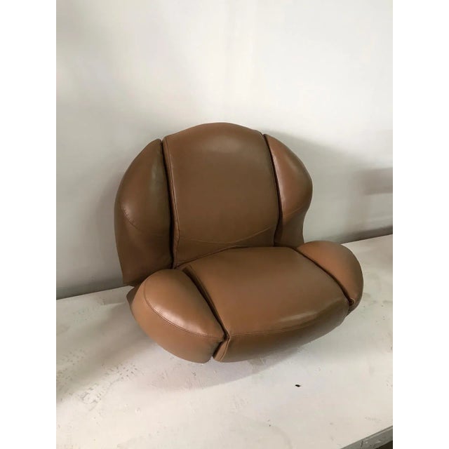 Unique Organic Italian Leather Lounge Chair by Comfortline For Sale - Image 11 of 12
