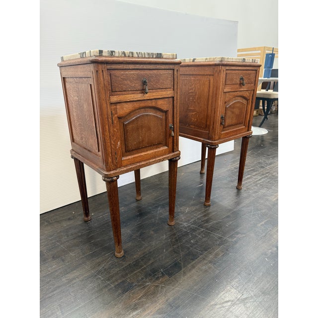 Early 20th Century Louis XVI Antique Nightstands, Pair For Sale - Image 5 of 12