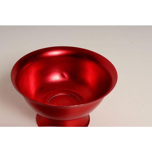 Set of Three Mid-Century Modern Red and Pink Anodized Aluminum Sherbets / Bowls For Sale - Image 10 of 13