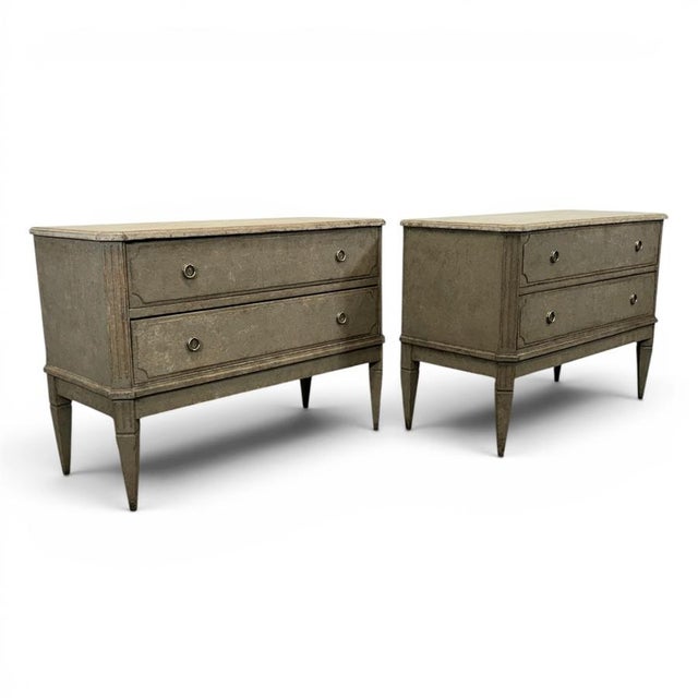 Gustavian-Style Chests of Drawers, Set of 2 For Sale - Image 4 of 10