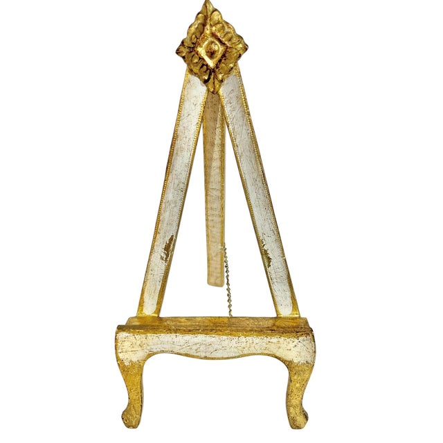 Vintage Italian Florentine Gilt Wood Easel Picture Stand For Sale - Image 9 of 10