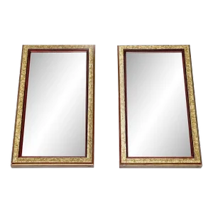 Small Rectangular Ultra Mid Century Modern Mirrors - a Pair
