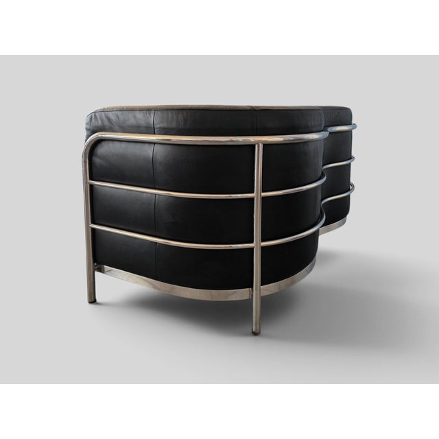 Italian Onda Black Leather Sofa by De Pas, Durbino and Lomazzi for Zanotta, 1995 For Sale - Image 14 of 18