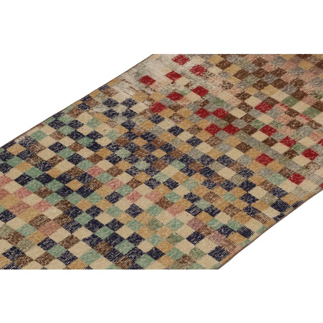 Rug & Kilim Vintage Zeki Muren Runner in Polychromatic Geometric Pattern - by Rug & Kilim For Sale - Image 4 of 8