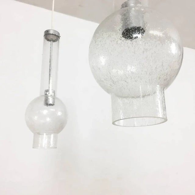 Handblown Tubular Hanging Lights attributed to Staff, Germany, 1970s, Set of 2 For Sale - Image 6 of 10