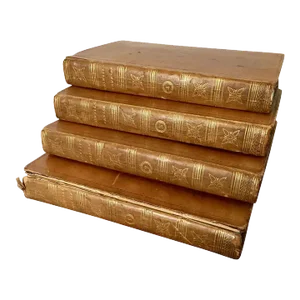 Antique 19th Century Full Leather Bound Books- Set of 4