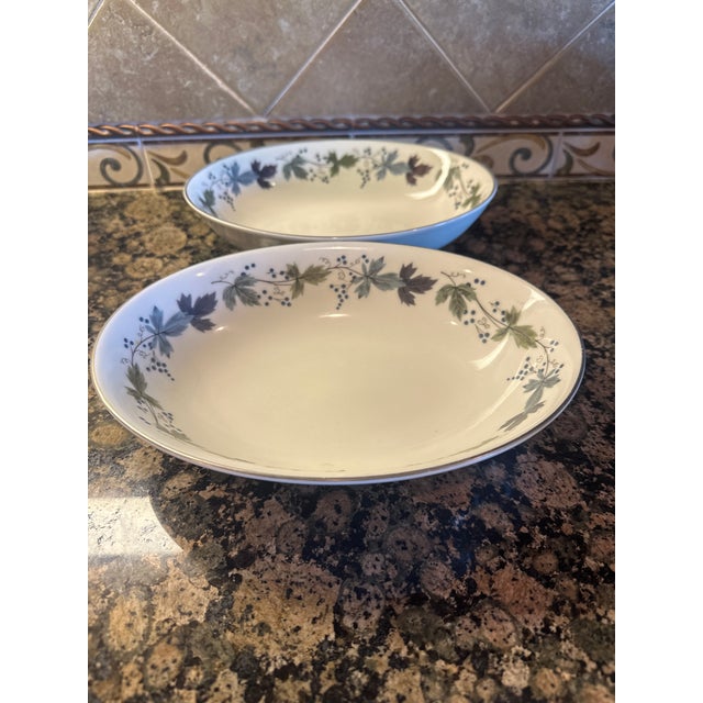 A wonderful 1970’s Vintage Royal Dinnerware Burgundy Set Beautiful and in amazing condition. 55 pieces * blue and gray...