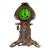Early 20th Century Cast Metal Art Nouveau Uranium Glass Clock by Ansonia For Sale