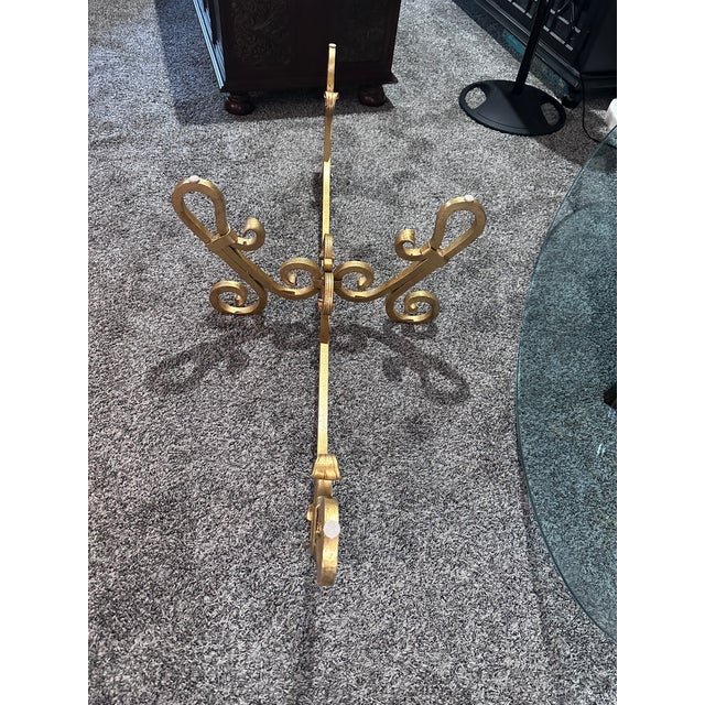 Vintage Hollywood Regency Gold Gilt Wrought Iron Coffee Cocktail Table Exquisitely Large For Sale - Image 13 of 13