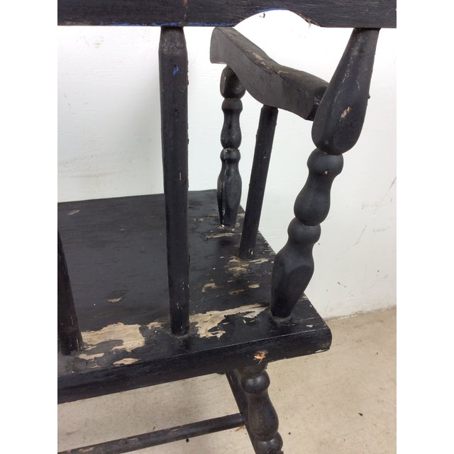 Antique Black Painted Deacons Bench For Sale - Image 18 of 18