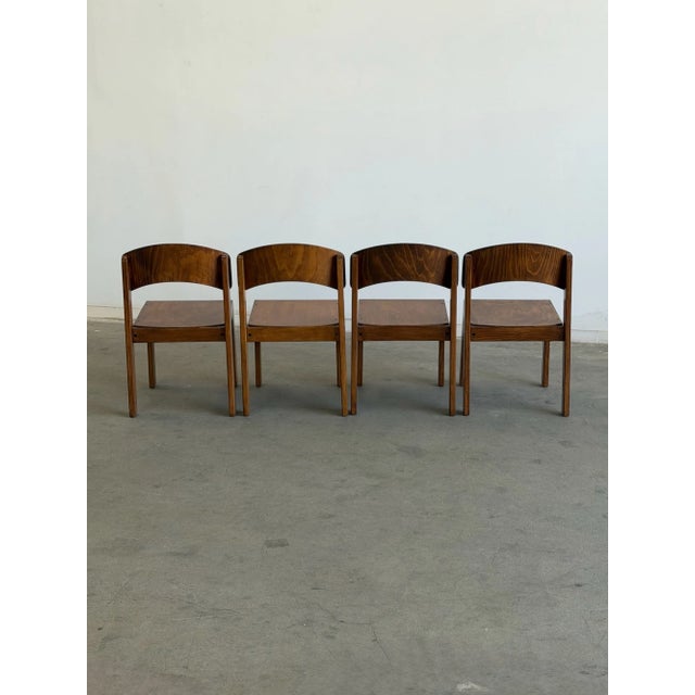 1970s German Plywood Dining Chairs- Set of Four For Sale - Image 16 of 18