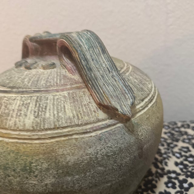 Vintage Rustic Hand-Finished Pottery Jar For Sale In New Orleans - Image 6 of 8