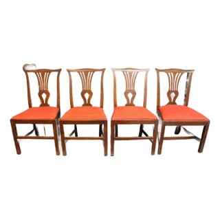 Circa 1770 English Georgian Set of 4 Side Chairs For Sale