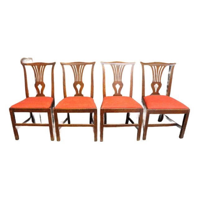 Circa 1770 English Georgian Set of 4 Side Chairs For Sale