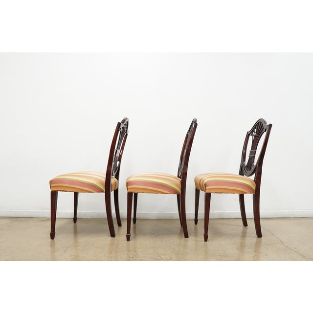 Brown Vintage Stickley Shield Back Dining Chairs (Set of 6) For Sale - Image 8 of 18