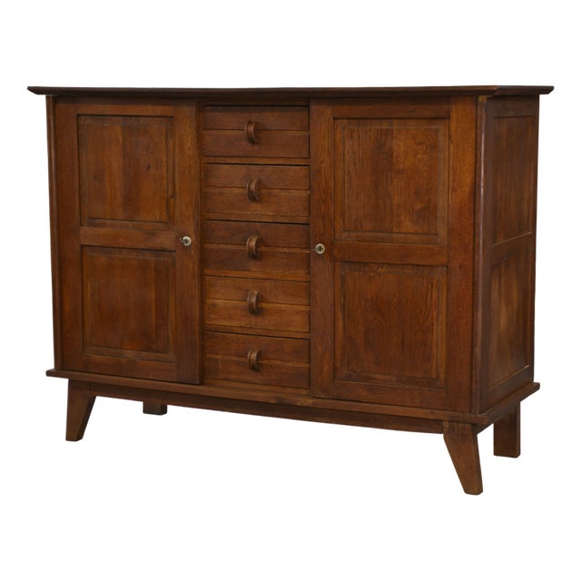 Reconstruction Oak Buffet attributed to René Gabriel, 1940s For Sale