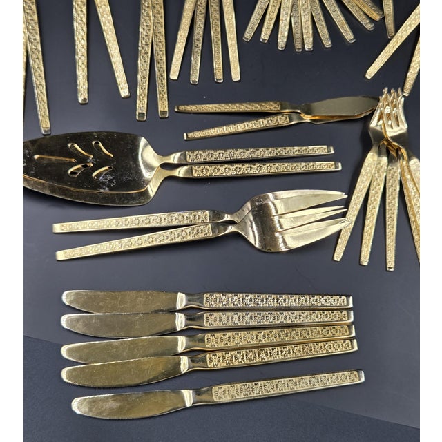 Gold Vintage Gold Electroplate "Trocadero" Hostess & Serving Flatware- 53 Piece Collection For Sale - Image 8 of 18
