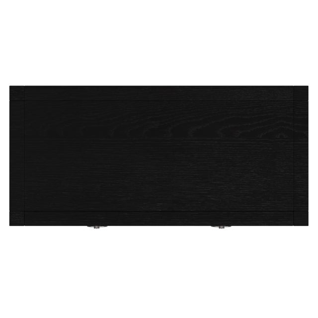 Wood Lark 30 in W Rectangular Wood 1Drawer Nightstand with Lower Open Shelf, Washed Black For Sale - Image 7 of 8