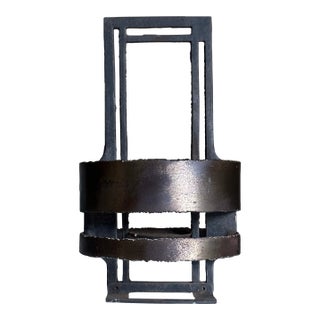 1970s Poul Havgaard Brutalist Candle Holder in Iron and Steel For Sale