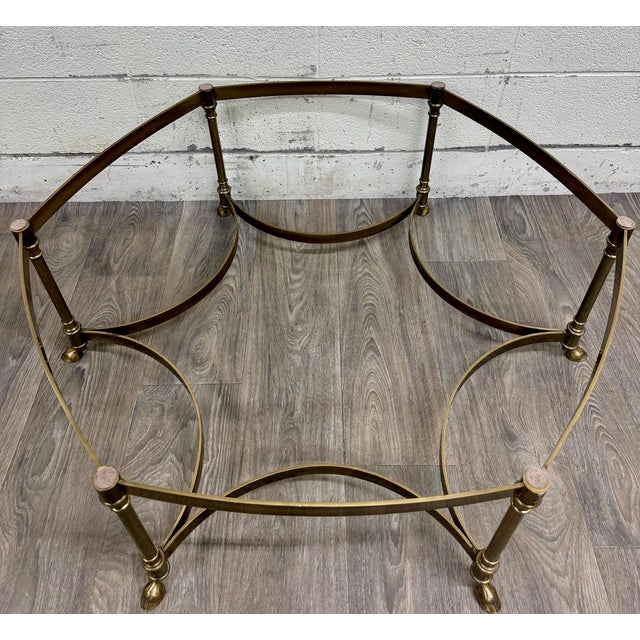 Vintage Mid Century Labarge Style Brass Hexagonal Coffee Table Cocktail Table For Sale In Kansas City - Image 6 of 11