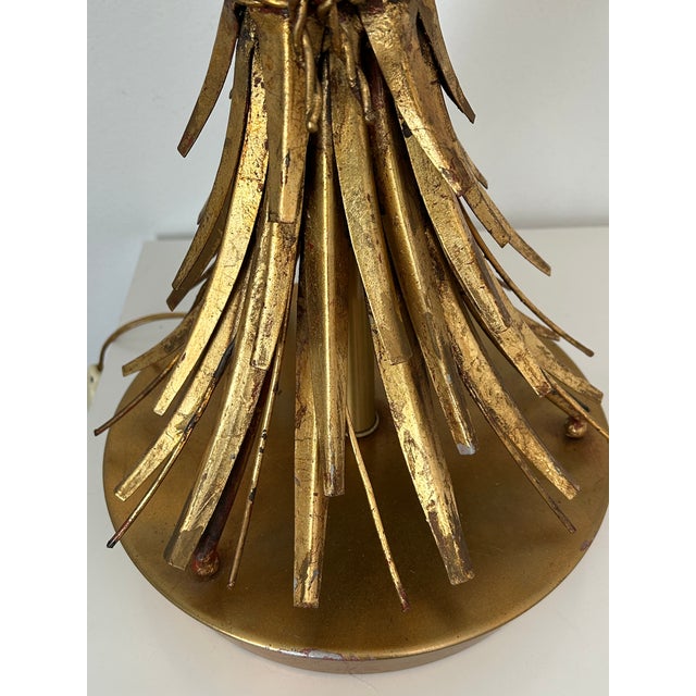 Metal Mid-Century Italian Sheaf of Wheat Gilt Table Lamp by the Marbro Lamp Co For Sale - Image 7 of 14