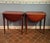 Mid 20th Century Mid 20th Century Pair of Hickory Chair Style Drop Leaf Side Tables With Fan Inlay and Brass Pulls For Sale - Image 5 of 12