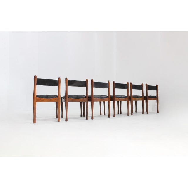Vintage Italian Dining Chairs by Silvio Coppola for Bernini, 1970s, Set of 6 For Sale - Image 11 of 11