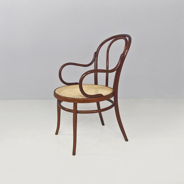 Set of Mid-Century Italian Beech Wood and Vienna Straw Chairs from Thonet, 1950s For Sale - Image 14 of 16