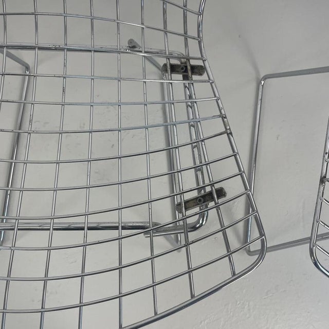 Silver Vintage Side Chairs in Chrome by Harry Bertoia, 1950s, Set of 4 For Sale - Image 8 of 17