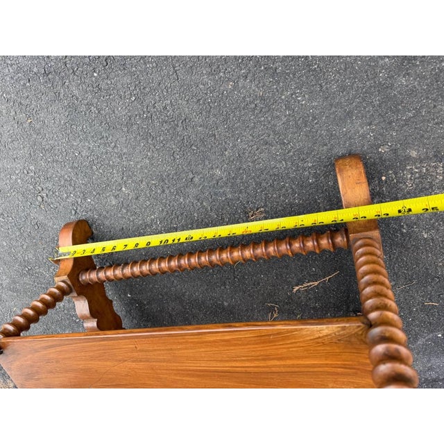 Antique Victorian Walnut Bobbin Leg Side Table With Drawer For Sale - Image 11 of 17