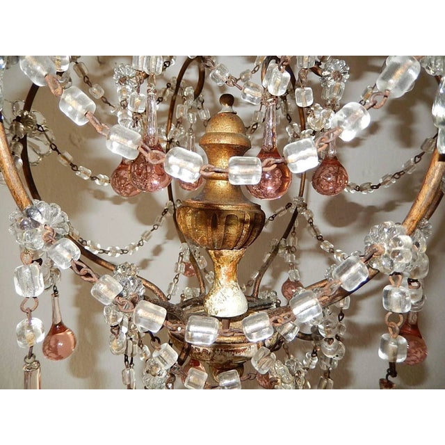 French Pink Drops Macaroni Bead Swags Chandelier Chairish
