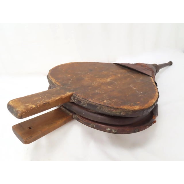 Antique American Primitive Blacksmith Made Fireplace Bellows For Sale - Image 4 of 13
