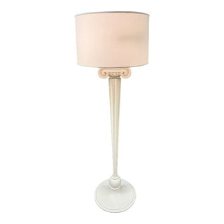 Vintage White Art Deco Floor Lamp For Sale