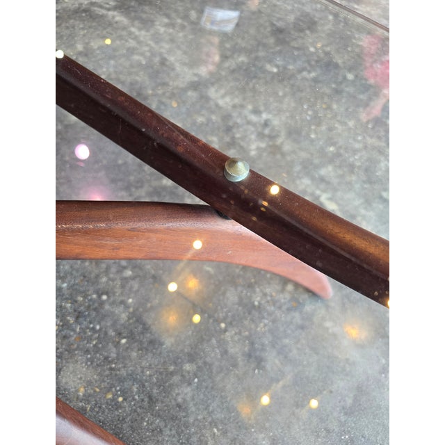 Forest Wilson Walnut & Glass Coffee Table MCM Vintage For Sale - Image 10 of 11