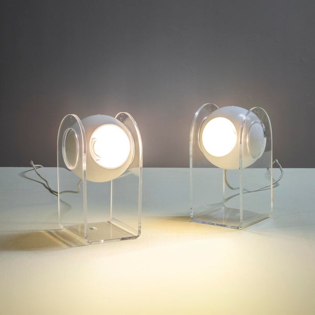 Mid-Century Modern Model 540/P Table Lamps by Gino Sarfatti for Arteluce, 1968, Set of 2 For Sale - Image 3 of 7
