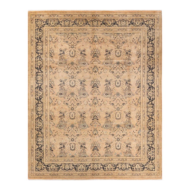 Vintage Moroccan Hand Knotted Wool Area Rug, Beige - 8'1" X 10'2" For Sale