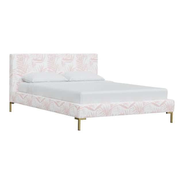 Norah Platform Bed in Blush Cali Palm, Queen For Sale