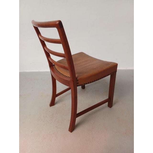 Danish Mid-Century Mahogany Dining Chairs with Upholstery, 1940s, Set of 12 For Sale - Image 9 of 13