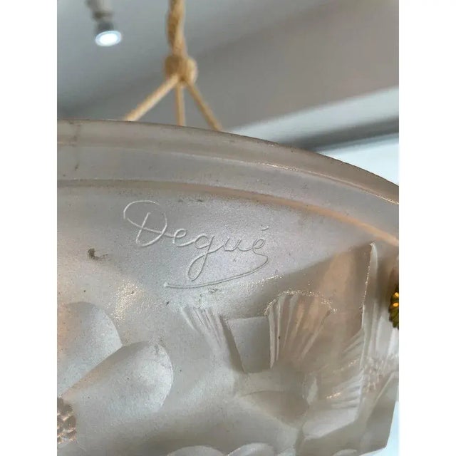 David Gueron Degue Degue Paris Glass Art Deco Chandelier For Sale - Image 4 of 17