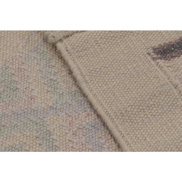 Textile Rug & Kilim’s Scandinavian Style Rug in White and Blue With Geometric Patterns For Sale - Image 7 of 7