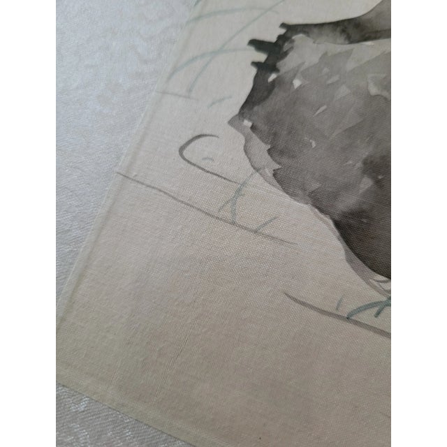 SIgned Vintage Framed Chinese Silk Watercolor Painting of Ducks For Sale - Image 6 of 9